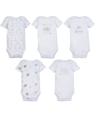 Shop Miracle Baby Boys And Girls Bodysuit - Pack Of 5 In Gray