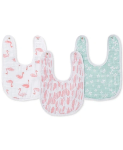 Shop Aden By Aden + Anais Baby Girls 3-pack Briar Rose Cotton Snap Bibs In Multi