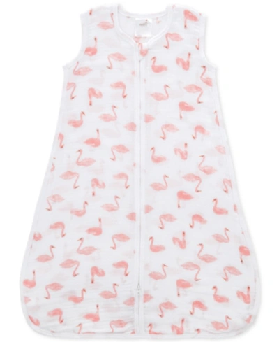 Shop Aden By Aden + Anais Baby Girls Flamingo Printed Cotton Sleeping Bag In Pink