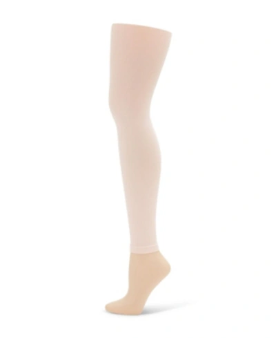 Shop Capezio Big Girls Footless Tight With Self Knit Waist Band In Pink
