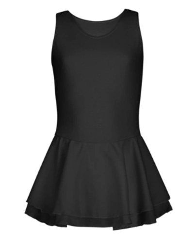 Shop Capezio Big Girls Double Layer Skirt Tank Dress In Black
