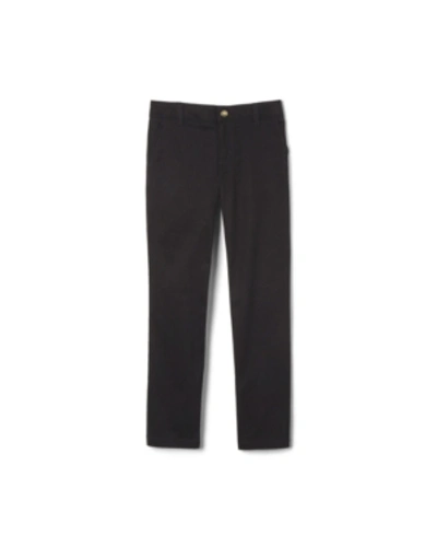 Shop French Toast Big Girls Uniform Adjustable Waist Stretch Twill Straight Leg Pant In Black