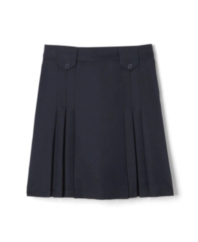Shop French Toast Little Girls Front Pleated Skirt With Tabs In Navy