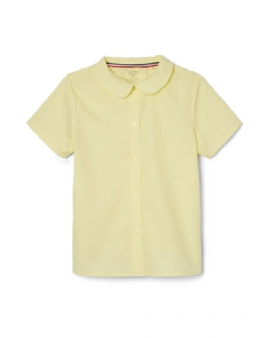 Shop French Toast Little Girls Short Sleeve Modern Peter Pan Blouse In Yellow