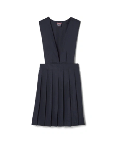 Shop French Toast Plus Girls V-neck Pleated Jumper In Navy