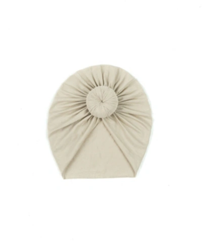 Shop Sweet Peas Baby Girls Knot Turban In Sand