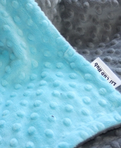 Lil' Cub Hub Minky Baby Girl Blanket In Gray Turqu