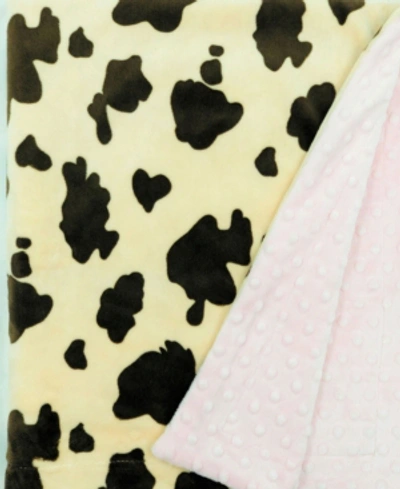 Lil' Cub Hub Minky Baby Boy Blanket In Cow Baby Print