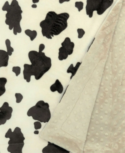Lil' Cub Hub Minky Baby Boy Blanket In Cow Camel