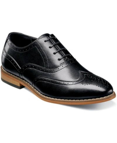 Shop Stacy Adams Little Boy Dunbar Wingtip Oxford Shoe In Black