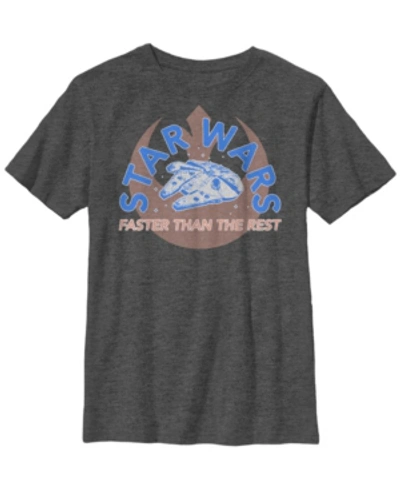 Shop Fifth Sun Star Wars Big Boys Faster Than The Rest B1 Short Sleeve T-shirt In Charcoal H