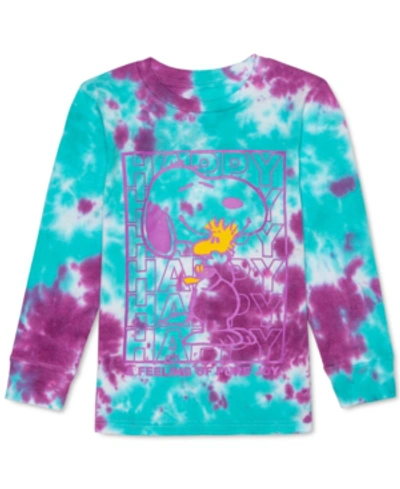 Shop Peanuts Toddler Boys Snoopy & Woodstock Pure Joy Tie-dye T-shirt In Purple Multi