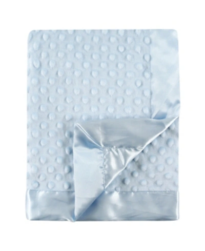 Shop Hudson Baby Minky Blanket With Dotted Mink Backing, One Size In Powder Blue