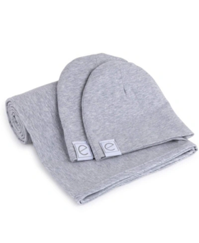 Shop Ely's & Co. Jersey Cotton Swaddle Blankets With Baby Hat In White