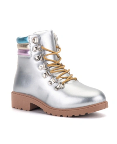 Shop Olivia Miller Little Girls Shine On Boot In Silver-tone