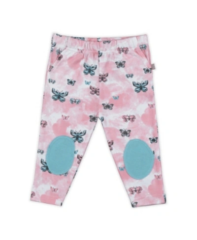 Shop Pureheart Organics Baby Girls Butterflies Patch Trouser In Pink