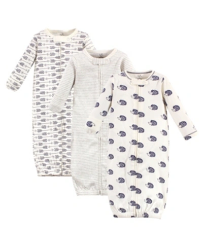Shop Touched By Nature Baby Girls And Boys Hedgehog Zipper Gowns, Pack Of 3 In Multi