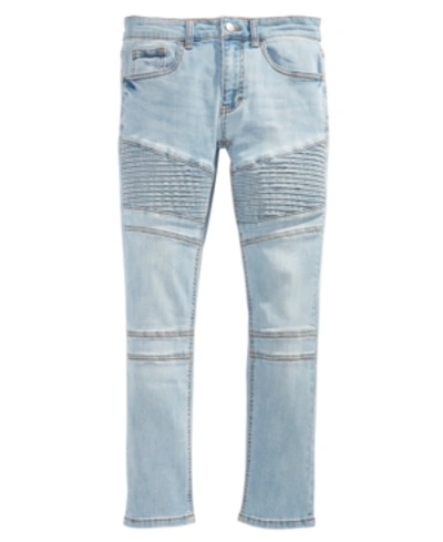 Shop Ring Of Fire Big Boys Speedy Slim-fit Stretch Moto Jeans, Created For Macy's In Smoke Blue