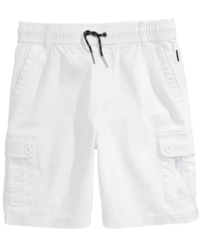 Shop Ring Of Fire Big Boys Stretch Twill Cargo Shorts, Created For Macy's In White