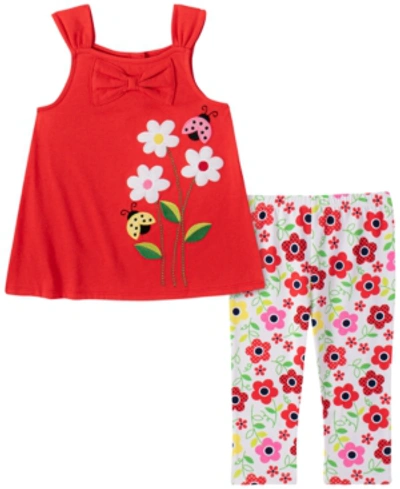 Shop Kids Headquarters Little Girls 2-pc. Ladybug Top & Printed Leggings Set In Assorted