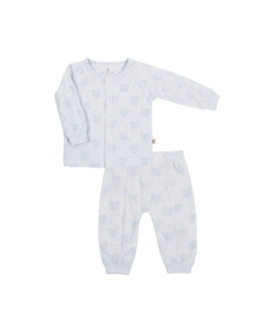 Shop Snugabye Baby Boys 2 Piece Footed Pajama In Baby Blue