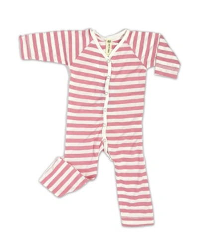 Shop Earth Baby Outfitters Baby Girls V Neck Long Sleeved Coverall In Pink
