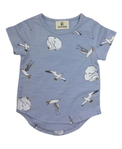 Shop Earth Baby Outfitters Baby Boys And Girls Organic Cotton Swans T-shirts In Blue