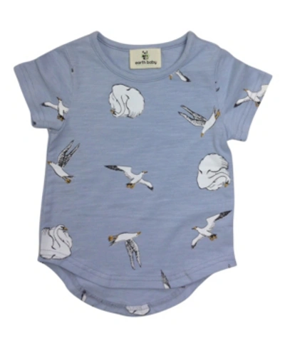 Shop Earth Baby Outfitters Toddler Boys And Girls Organic Cotton Swans T-shirts In Blue
