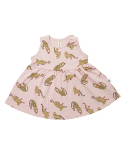 Shop Earth Baby Outfitters Toddler Girls Organic Cotton Leopard Dress In Pink