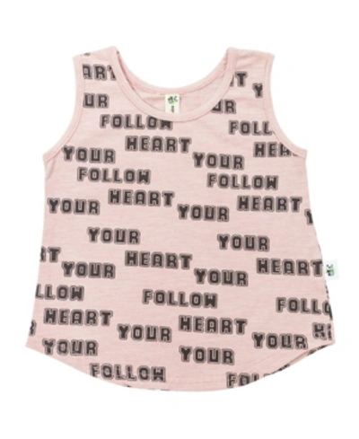 Shop Earth Baby Outfitters Baby Girls Organic Cotton Follow Your Heart Tank Top In Pink