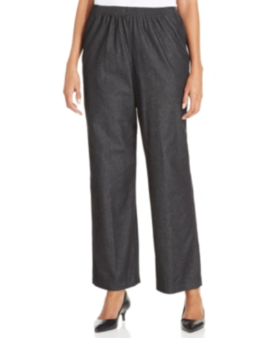 Shop Alfred Dunner Classics Pull-on Denim Pants In Petite And Petite Short In Black