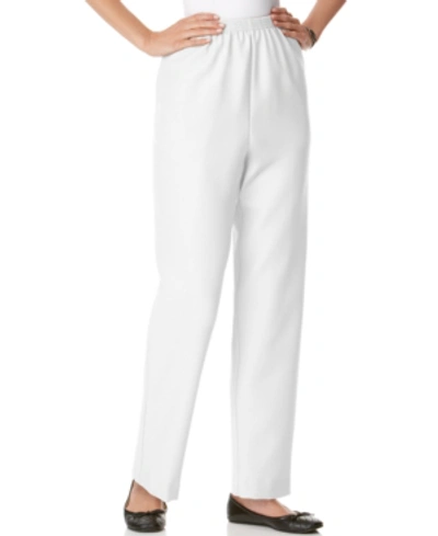Shop Alfred Dunner Classics Pull-on Straight-leg Pants In Petite And Petite Short In White