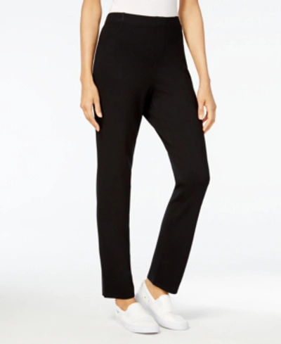 Shop Karen Scott Petite Comfort Pull-on Pants, Created For Macy's In Deep Black