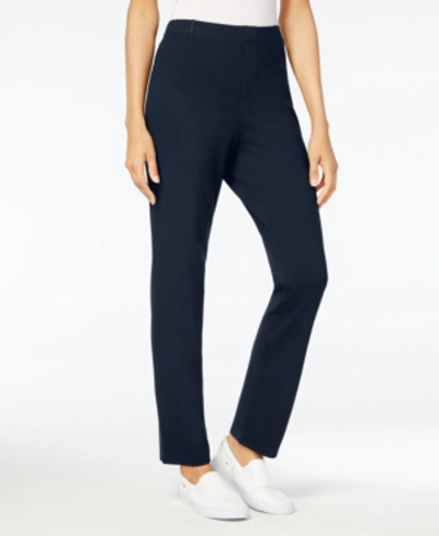 Shop Karen Scott Petite Comfort Pull-on Pants, Created For Macy's In Intrepid Blue