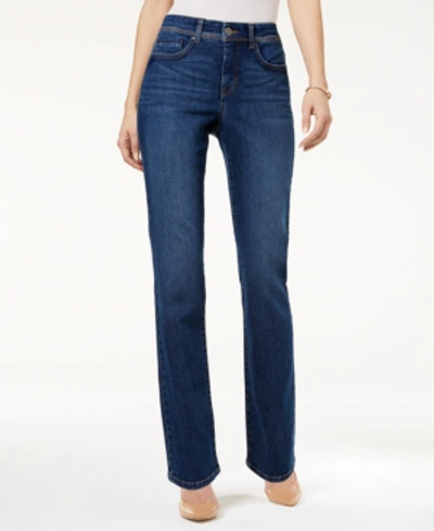 Shop Style & Co Petite Tummy-control Straight-leg Jeans, Petite & Petite Short, Created For Macy's In Astor