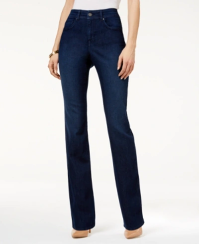 Shop Style & Co Petite Tummy-control Straight-leg Jeans, Petite & Petite Short, Created For Macy's In Caneel