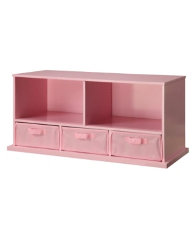 Shop Badger Basket Stackable Shelf Storage Cubby With Three Baskets In Pink