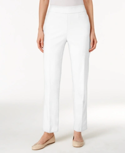 Shop Alfred Dunner Petite Classics Tummy-control Pull-on Straight-leg Pants, Petite & Petite Short In White