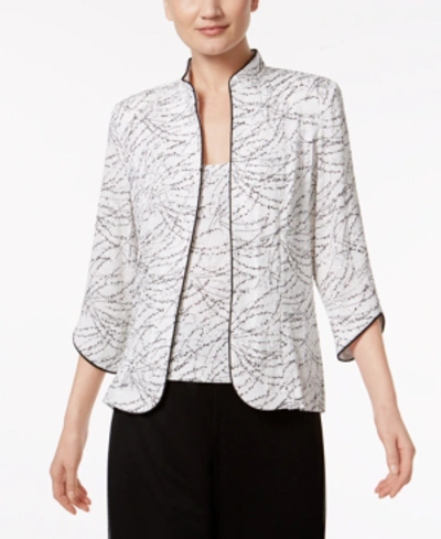 Shop Alex Evenings Petite Jacket And Top Set In White/black