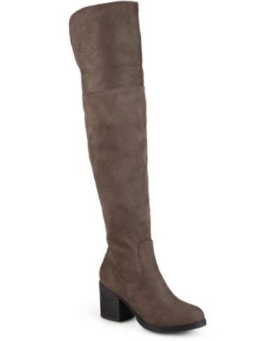 Shop Journee Collection Women's Over The Knee Sana Boots In Taupe