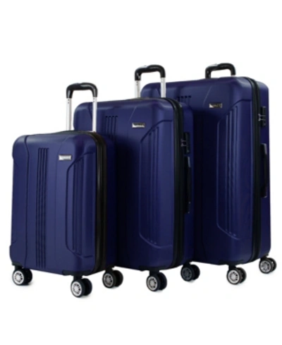 Shop American Green Travel Denali S. 3-pc. Anti-theft Hardside Luggage Set In Navy