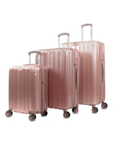 Shop American Green Travel Melrose S Anti-theft Hardside Spinner Luggage, Set Of 3 In Rose Gold