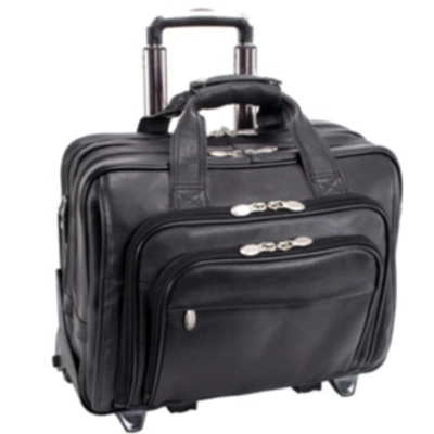 Shop Mcklein Gold Coast, 17" Patented Detachable -wheeled Laptop Briefcase In Black