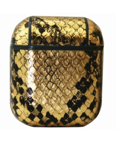 Shop Nimitec Metallic Snake Airpods Case Guard In Gold-tone