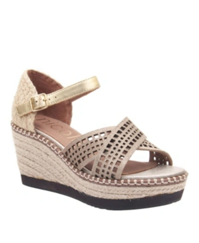 Shop Nicole Women's Jozana Wedge Sandals Women's Shoes In Taupe