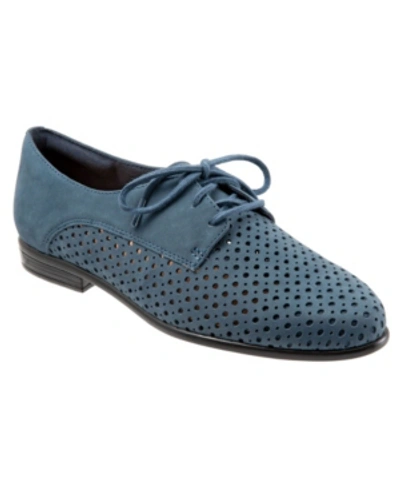 Shop Trotters Lizzie Perf Lace Up Women's Shoes In Denim