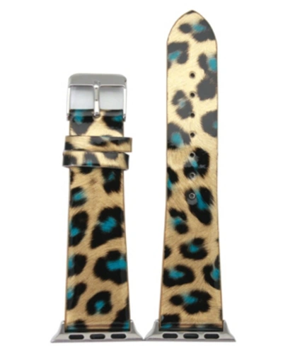 Shop Nimitec Glossy Leopard Apple Watch Band In Gold-tone