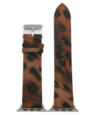 Shop Nimitec Animal Leather Apple Watch Band In Brown