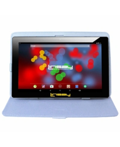 Shop Linsay 10.1" 1280 X 800 Ips Screen Quad Core 2gb Ram Tablet 32gb Android 10 With White Leather Case In Black