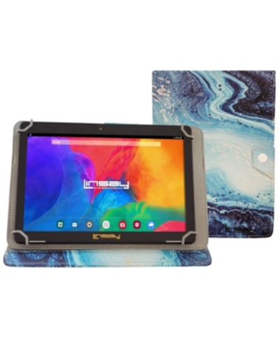 Shop Linsay Android 10 Tablet With Ocean Marble Case In Black